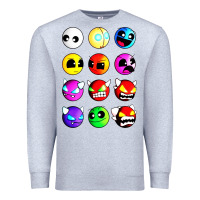 Heather Grey geometry dash difficulty  faces Premium Sweatshirt - artisFamous