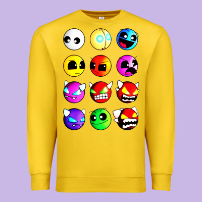 Geometry Dash Difficulty  Faces Premium Sweatshirt Designed By Artisfamous