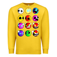 Lemon geometry dash difficulty  faces Premium Sweatshirt - artisFamous