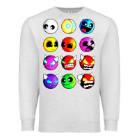 Oatmeal Heather geometry dash difficulty  faces Premium Sweatshirt - artisFamous
