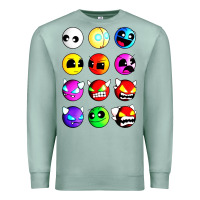Seafoam geometry dash difficulty  faces Premium Sweatshirt - artisFamous