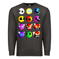 Smoke geometry dash difficulty  faces Premium Sweatshirt - artisFamous
