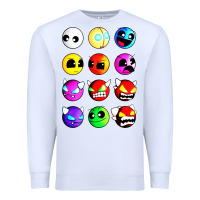 White geometry dash difficulty  faces Premium Sweatshirt - artisFamous