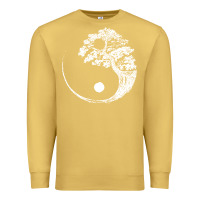 Antique Gold yin yang bonsai tree Premium Sweatshirt - artisFamous