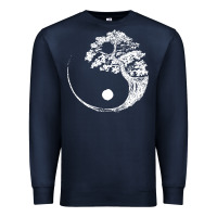 Navy yin yang bonsai tree Premium Sweatshirt - artisFamous