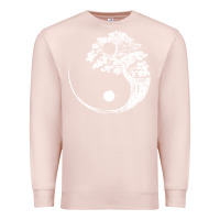 Pale Pink yin yang bonsai tree Premium Sweatshirt - artisFamous