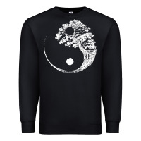 Black yin yang bonsai tree Premium Sweatshirt - artisFamous