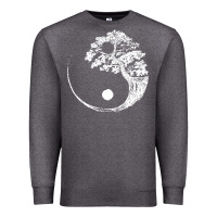 Charcoal Heather yin yang bonsai tree Premium Sweatshirt - artisFamous