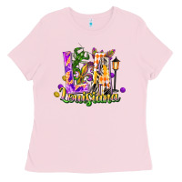 Bubblegum Pink Louisiana LA Mardi Gras Ladies Tee - FaDigitalArtStudio