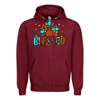 Burgundy blessed turkey Zipper Hoodie - JahusDesignShop