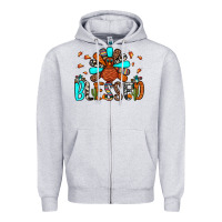 Heather Grey blessed turkey Zipper Hoodie - JahusDesignShop