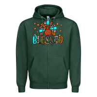 Sports Green blessed turkey Zipper Hoodie - JahusDesignShop