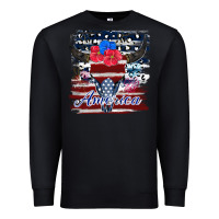 Black bull skull america Premium Sweatshirt - JahusDesignShop