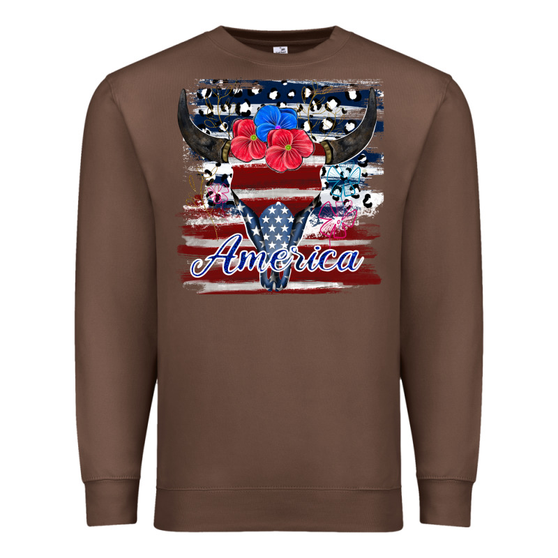 Bull Skull America Premium Sweatshirt by JahusDesignShop | Teevron