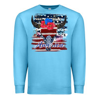 Ocean Blue bull skull america Premium Sweatshirt - JahusDesignShop