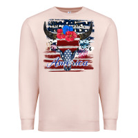 Pale Pink bull skull america Premium Sweatshirt - JahusDesignShop