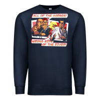 Navy wrong side of the river Premium Sweatshirt - artisFamous