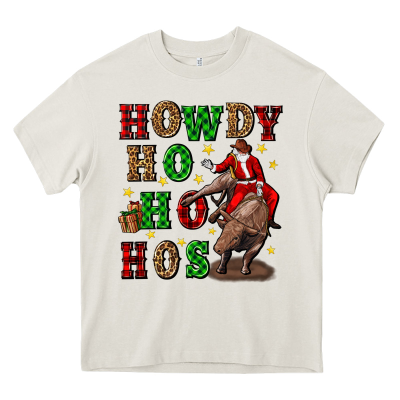 Howdy Ho Ho Hos Christmas Heavy Core Tee by CowGirlArtShop | Teevron