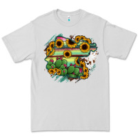 Dove Grey Guanajuato sunflower serape map Premium Tee - RanaPortraitStore