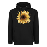 Black watercolor sunflower Heavyweight Hoodie - JahusDesignShop