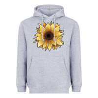 Heather Grey watercolor sunflower Heavyweight Hoodie - JahusDesignShop