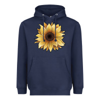 Navy watercolor sunflower Heavyweight Hoodie - JahusDesignShop