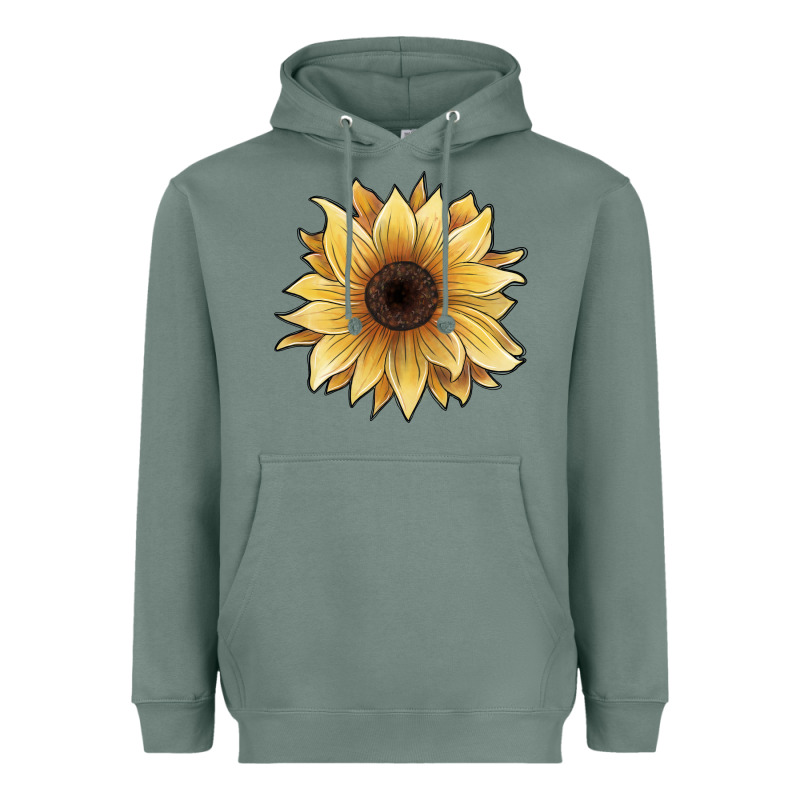 Watercolor Sunflower Heavyweight Hoodie by JahusDesignShop | Teevron