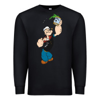 Black Popeye Spinach Retro Mens Funny Premium Sweatshirt - artisFamous