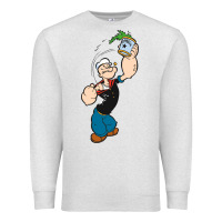 Oatmeal Heather Popeye Spinach Retro Mens Funny Premium Sweatshirt - artisFamous