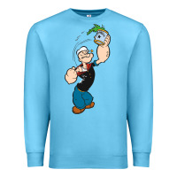 Ocean Blue Popeye Spinach Retro Mens Funny Premium Sweatshirt - artisFamous