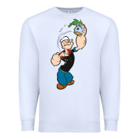 White Popeye Spinach Retro Mens Funny Premium Sweatshirt - artisFamous
