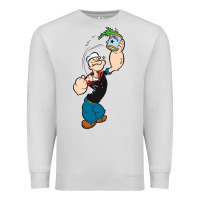 Dove Grey Popeye Spinach Retro Mens Funny Premium Sweatshirt - artisFamous