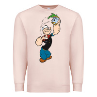 Pale Pink Popeye Spinach Retro Mens Funny Premium Sweatshirt - artisFamous