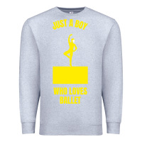 Heather Grey just a boy who loves ballet Premium Sweatshirt - artisFamous