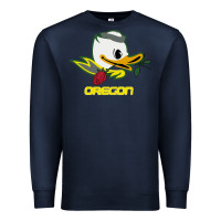 Navy throwback oregon Premium Sweatshirt - artisFamous