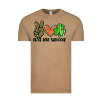 Vintage Coffee peace love shamrock Vintage Tee - FaDigitalArtStudio