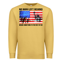 Antique Gold no man left behind means something to the rest of us Premium Sweatshirt - artisFamous