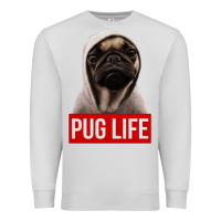Dove Grey pug life Premium Sweatshirt - artisFamous