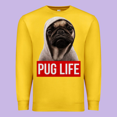 Pug Life Premium Sweatshirt Designed By Artisfamous