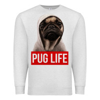 Oatmeal Heather pug life Premium Sweatshirt - artisFamous