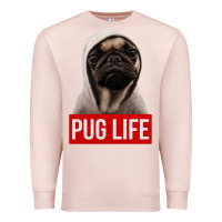 Pale Pink pug life Premium Sweatshirt - artisFamous
