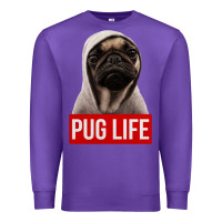 Purple pug life Premium Sweatshirt - artisFamous