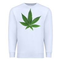 White Weed leaf Premium Sweatshirt - artisFamous