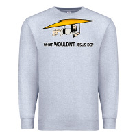 Heather Grey what wouldnt jesus do Premium Sweatshirt - artisFamous