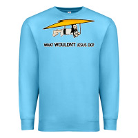 Ocean Blue what wouldnt jesus do Premium Sweatshirt - artisFamous