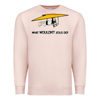 Pale Pink what wouldnt jesus do Premium Sweatshirt - artisFamous