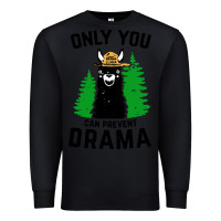 Black only you can prevent drama llama Premium Sweatshirt - artisFamous
