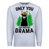 Heather Grey only you can prevent drama llama Premium Sweatshirt - artisFamous