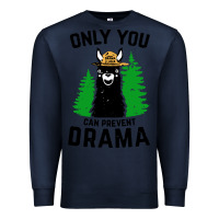 Navy only you can prevent drama llama Premium Sweatshirt - artisFamous