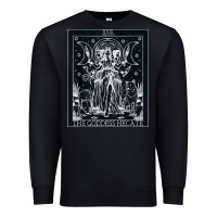 Black hecate tarot card triple moon goddess witch wiccan pagan Premium Sweatshirt - artisFamous